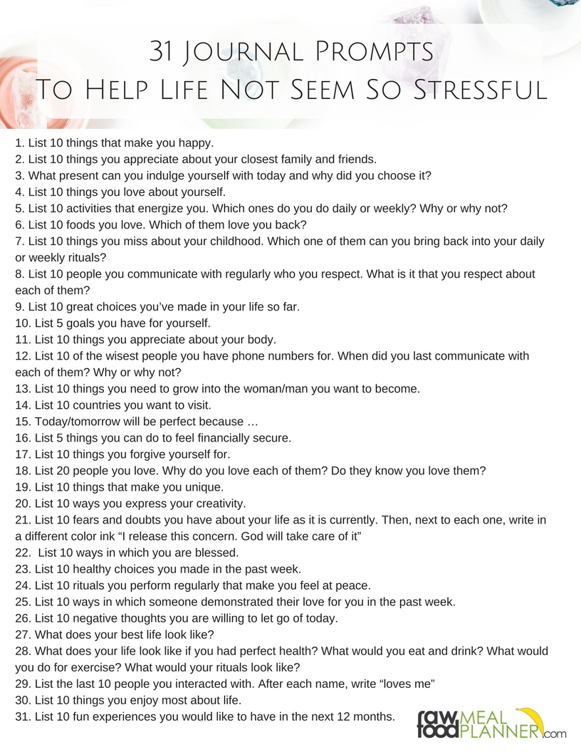 31 Journal Prompts To Help Life Not Seem So Stressful